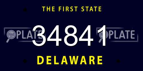 34841 Delaware License Plate