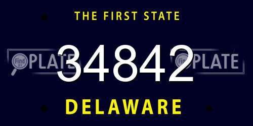 34842 Delaware License Plate