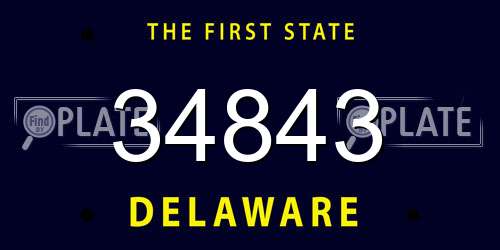 34843 Delaware License Plate