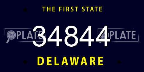 34844 Delaware License Plate