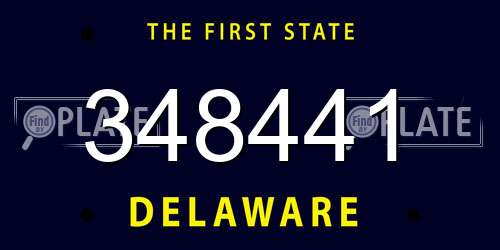 348441 Delaware License Plate