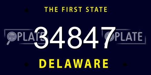 34847 Delaware License Plate