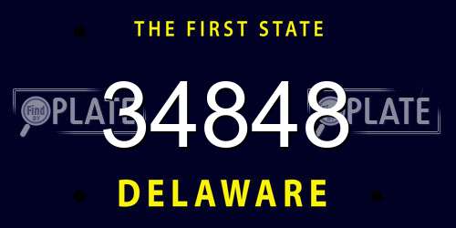 34848 Delaware License Plate