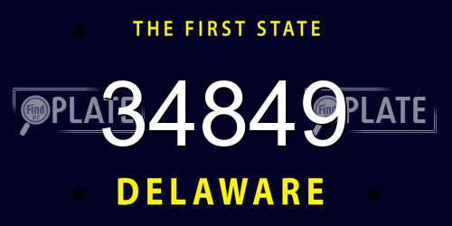 34849 Delaware License Plate
