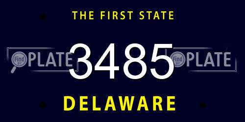 3485 Delaware License Plate
