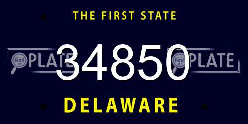 34850 Delaware License Plate