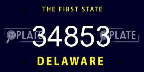 34853 Delaware License Plate