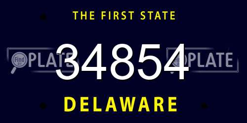 34854 Delaware License Plate