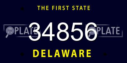34856 Delaware License Plate