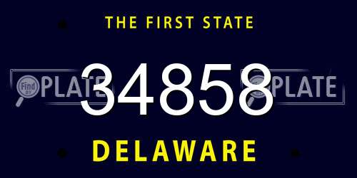 34858 Delaware License Plate