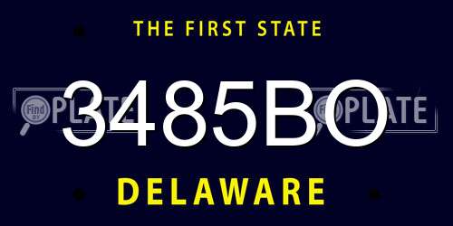 3485BO Delaware License Plate