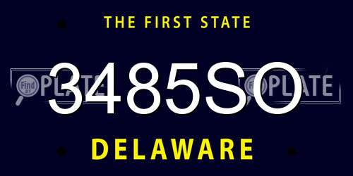 3485SO Delaware License Plate