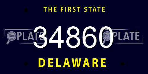 34860 Delaware License Plate