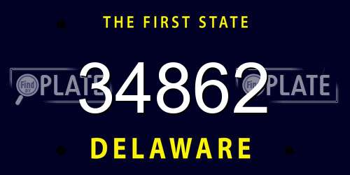 34862 Delaware License Plate