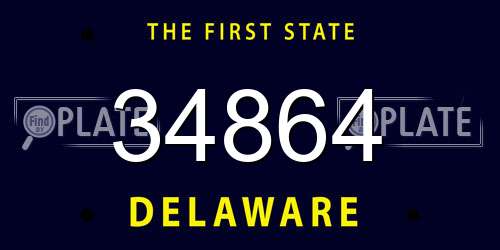 34864 Delaware License Plate