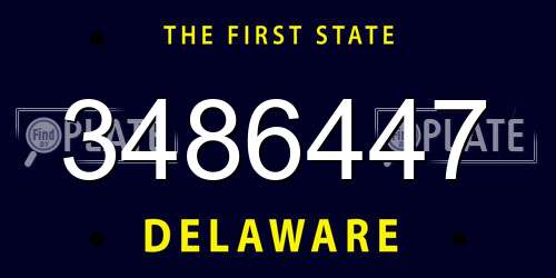 3486447 Delaware License Plate