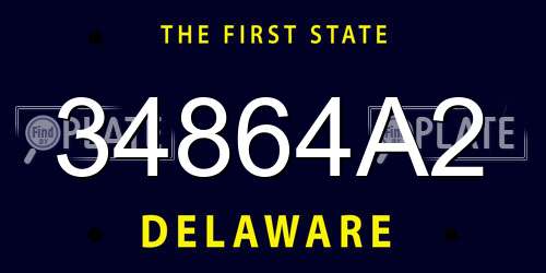 34864A2 Delaware License Plate