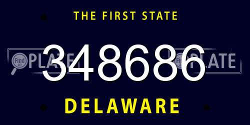 348686 Delaware License Plate