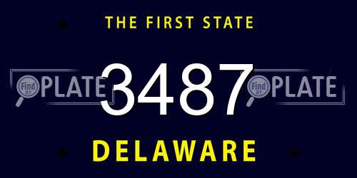 3487 Delaware License Plate