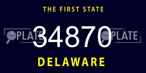34870 Delaware License Plate