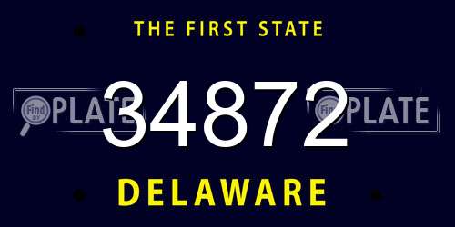 34872 Delaware License Plate