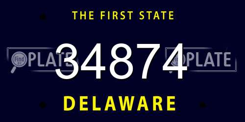 34874 Delaware License Plate