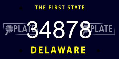 34878 Delaware License Plate