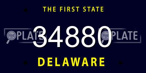34880 Delaware License Plate