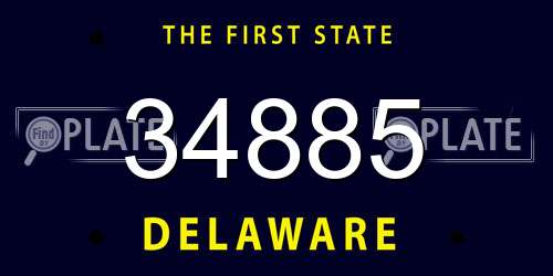 34885 Delaware License Plate