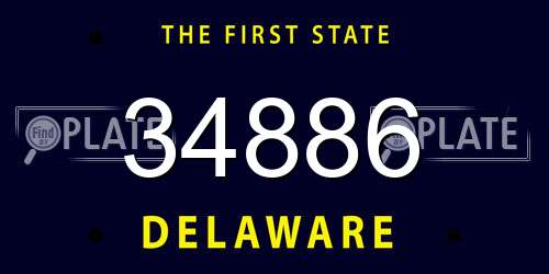 34886 Delaware License Plate