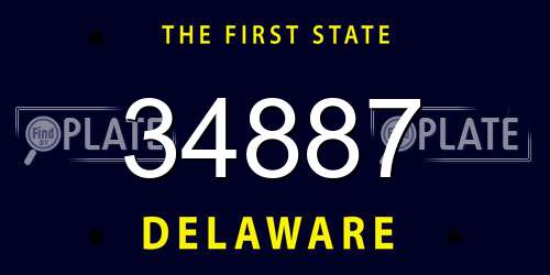 34887 Delaware License Plate