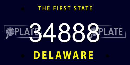 34888 Delaware License Plate