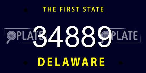 34889 Delaware License Plate