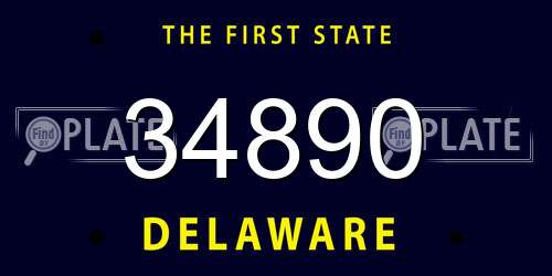 34890 Delaware License Plate