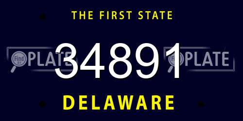 34891 Delaware License Plate