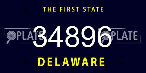 34896 Delaware License Plate