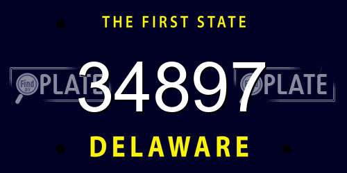 34897 Delaware License Plate