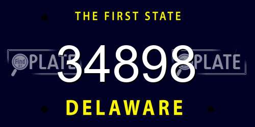 34898 Delaware License Plate