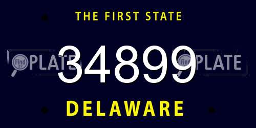 34899 Delaware License Plate