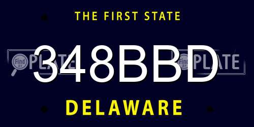 348BBD Delaware License Plate