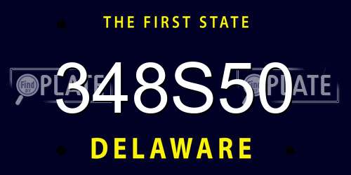 348S50 Delaware License Plate