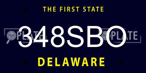 348SBO Delaware License Plate