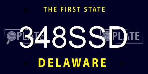 348SSD Delaware License Plate