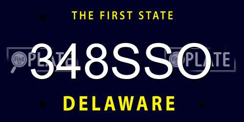 348SSO Delaware License Plate