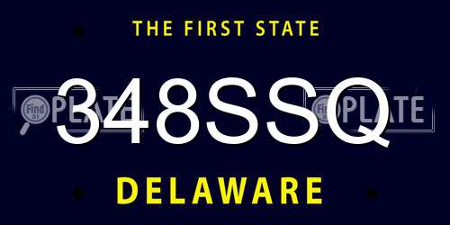 348SSQ Delaware License Plate