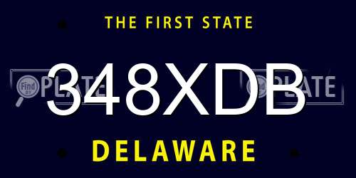 348XDB Delaware License Plate