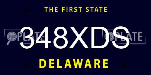 348XDS Delaware License Plate
