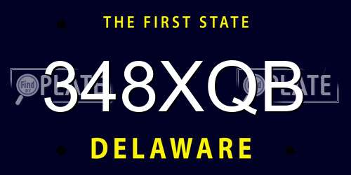348XQB Delaware License Plate
