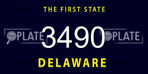 3490 Delaware License Plate
