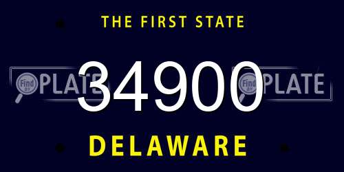 34900 Delaware License Plate